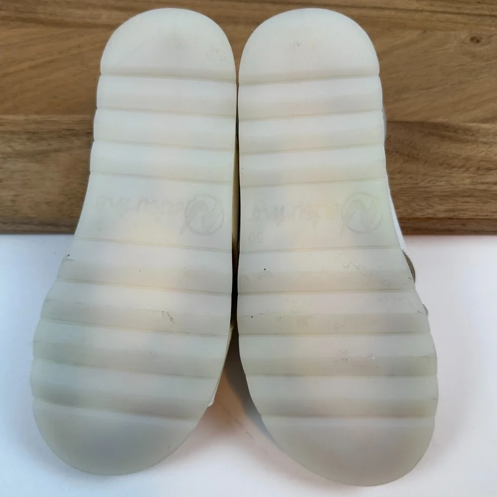 New Little Kids Naturino White Leather‎ Strappy Slingback Sandals Size 12.5 C
